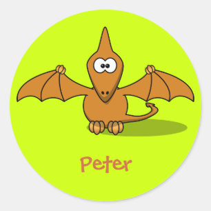 Pre-historic pterodactyl classic round sticker