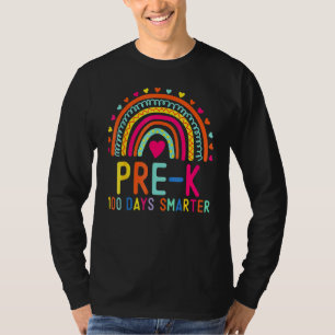 Pre K 100 Days Smarter Rainbow Teacher 100th Day O T-Shirt