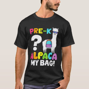 Pre K Alpaca My Bag Llama First Day Of School T-Shirt