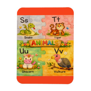 Pre-K Animal Alphabet Fridge Magnet S-V