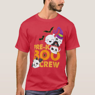 Pre K Boo Crew Fun Halloween Teacher Kids School T-Shirt