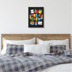Pre K Crew Cute Preschool First Day School Student Canvas Print