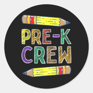 Pre-k Crew Fun Prek Teachers Back To School Classic Round Sticker