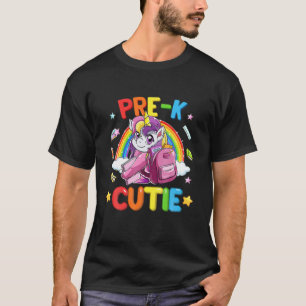 Pre-K Cutie Unicorn Rainbow Back To School Teacher T-Shirt