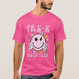 Pre K Dream Team Groovy First Day Of School Back T T-Shirt