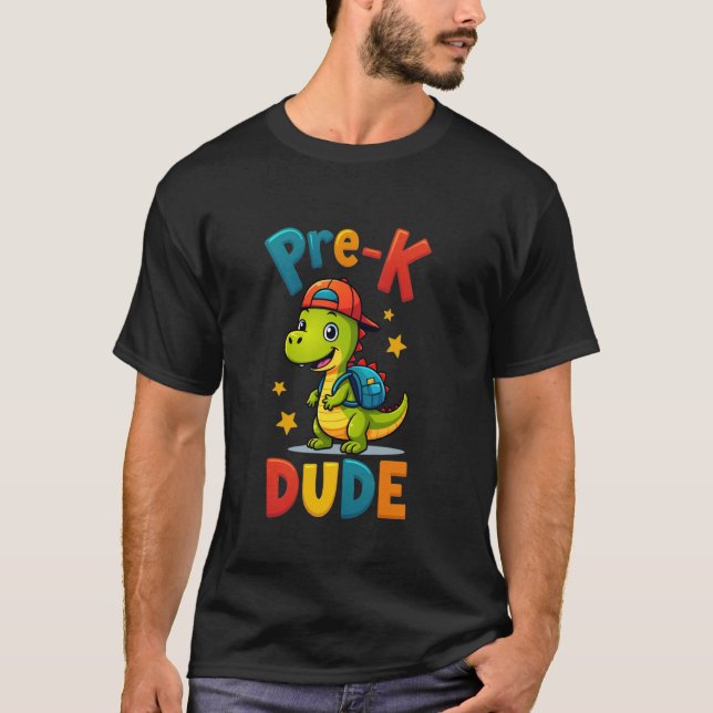 Pre-K Dude Cute Dinosaur Kids Back To School Adora T-Shirt (Front)