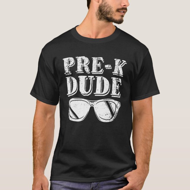 Pre K Dude Preschool Back To School First Day 1 T-Shirt (Front)