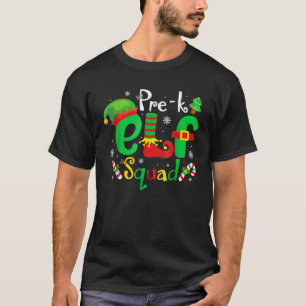 Pre K Elf Squad Christmas Funny Teacher Elf Lovers T-Shirt