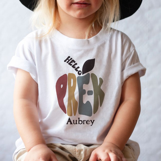 Pre-K First Day of School Cute Trendy Retro Toddler T-Shirt (Creator Uploaded)