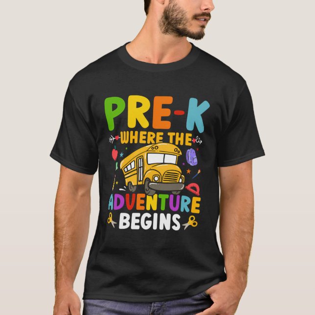 Pre K Funny Elementary School Bus Driver Teacher K T-Shirt (Front)