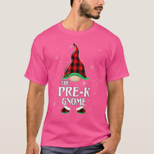 Pre-k Gnome Buffalo Plaid Matching Family Group Ch T-Shirt