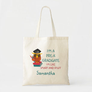 Pre-K Graduate Cute 2023 Owl Funny Graduation Name Tote Bag