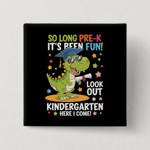 Pre K Graduate Kindergarten Dinosaur T Rex 15 Cm Square Badge