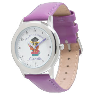 Pre K Graduate Kindergarten Girls Owl Grad Custom Watch