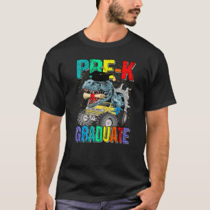 Pre K Graduate Monster Truck Dinosaur Graduation   T-Shirt