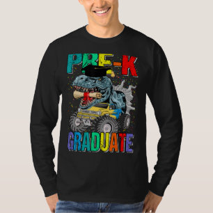 Pre K Graduate Monster Truck Dinosaur Graduation T-Shirt