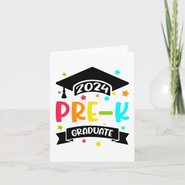 Pre K Graduate Preschool 2024 Graduation Gifts  Card (Front)