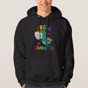 Pre-K Graduate Super T Rex Graduation Face Mask Bo Hoodie