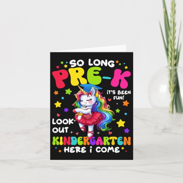 Pre-k Graduation 2025 Kindergarten Here I Come Uni Card (Front)