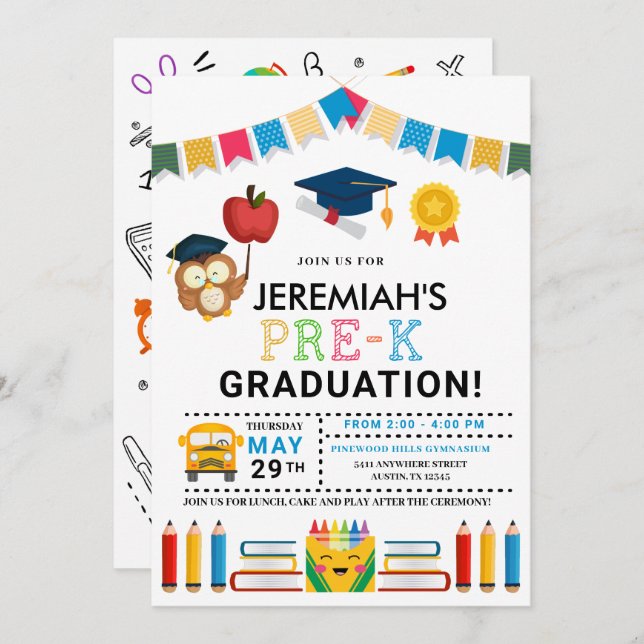 Pre-K Graduation Invitation (Front/Back)