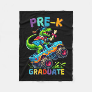 Pre-k Graduation Monster Truck Dinosaur Boys Kids Fleece Blanket