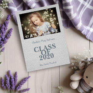 Pre-K Graduation Simple Photo Gray Textile Texture