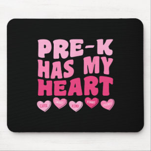 Pre-k Has My Heart Groovy Teacher Valentines Day Mouse Pad