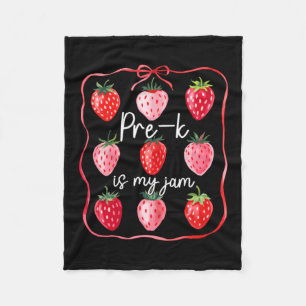 Pre K Is My Jam Strawberry Fruit Teacher Student Fleece Blanket