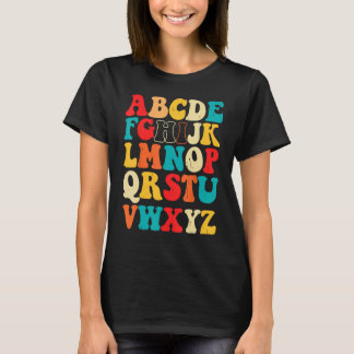 Pre K Kindergarten Hi Groovy Alphabet Pre k Teache T-Shirt