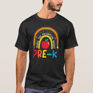 Pre K Leopard Rainbow teacher team Pre K squad gir T-Shirt