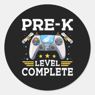 Pre-k Level Complete Gamer Cl Of 2025 Graduation K Classic Round Sticker