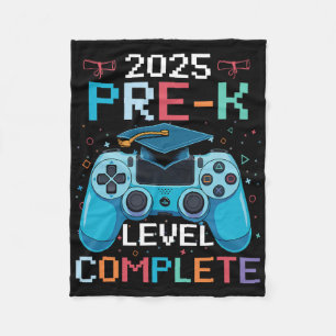 Pre-k Level Complete Video Gamer Boy Graduation  Fleece Blanket
