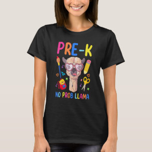Pre K Llama No Problema Kid First Day Of School T-Shirt