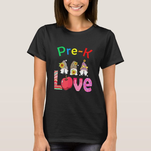 Pre K Love Teacher Student Classroom Tools T-Shirt (Front)