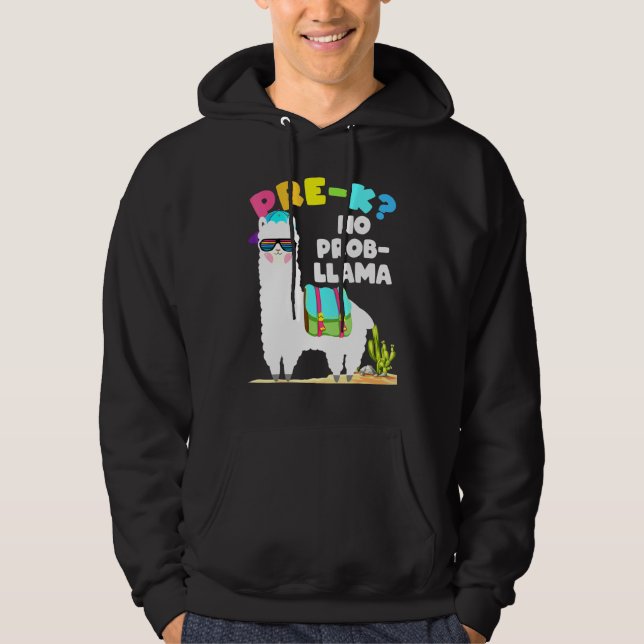 PRE-K No Prob-Llama Back To School Llama Alpaca Hoodie (Front)