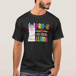 Pre K No Prob Llama Student First Day Of School T-Shirt