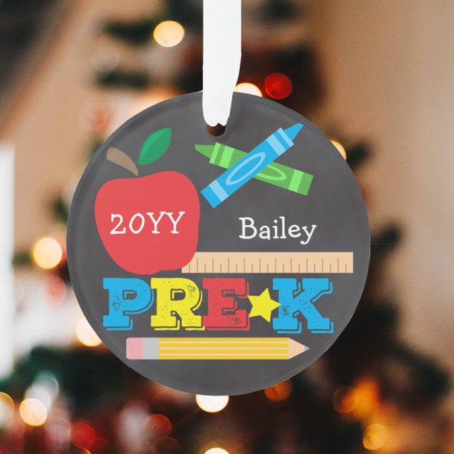 Pre-K Preschool Keepsake Chalkboard Colourful Ornament (Creator Uploaded)