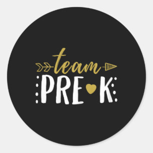 Pre-k Preschool Teacher Student Arrow Classic Round Sticker