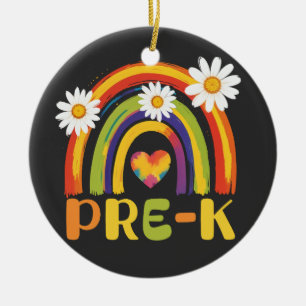 Pre-K Rainbow Back to School Pre-K Teachers Ceramic Tree Decoration