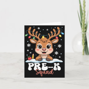 Pre-k Squad Reindeer Christmas Lights Cute Winter  Card