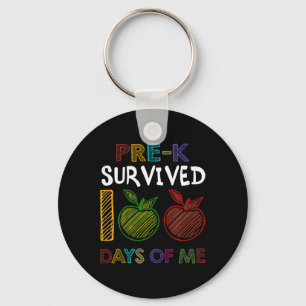 Pre-k Survived 100 Days Of Me School Gift For Kids Key Ring