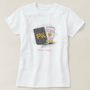 Pre K Teacher Appreciation Custom Black Notebook T-Shirt