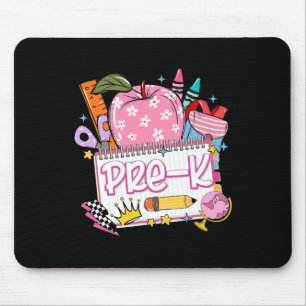 Pre-k Teacher Back To School Apple Notebook Retro Mouse Pad
