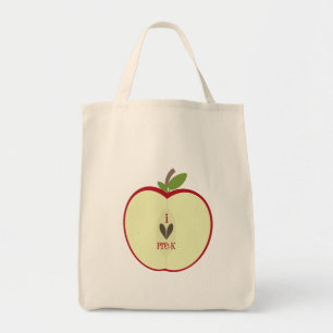 Pre-K Teacher Bag - Red Apple Half