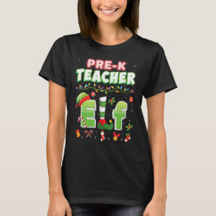 Pre K Teacher Elf Christmas Light Sweater Ugly San