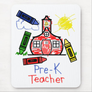 Pre K Teacher Mousepad - Schoolhouse & Crayons