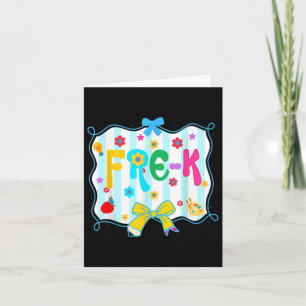 Pre-k Teacher Pencil Coquette Bow Back To School Card