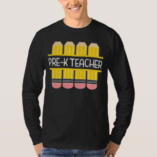 Pre K Teacher Pencil Frame Butchi Teaching T-Shirt