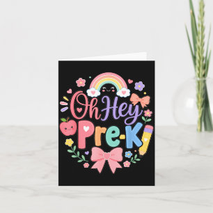 Pre-k teacher pre-k rainbow colour school design card