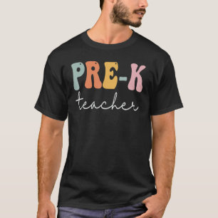 Pre K Teacher Retro Groovy Vintage Happy First Day T-Shirt